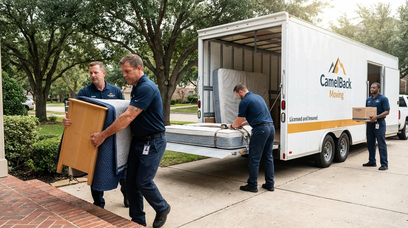 Crew loading residential truck for cross-state move from Bayfield, CO