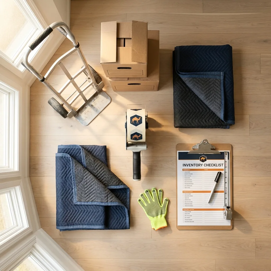Professional moving supplies and packing materials layout for Bayfield residential relocations